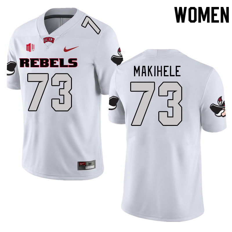 Women #73 Alani Makihele UNLV Rebels 2023 College Football Jerseys Stitched-White - Click Image to Close
